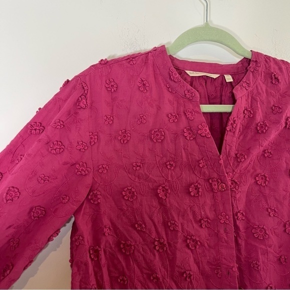 SOFT SURROUNDINGS Sunny day Blouse top MAGENTA PINK Size Small Petite - Picture 7 of 8